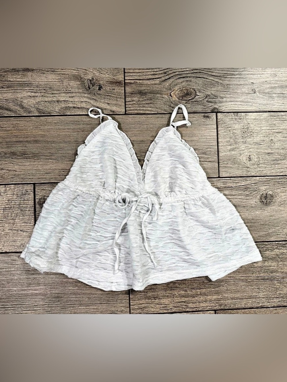 SHEIN Ruffle Hem Schiffy Cami Top Cami White